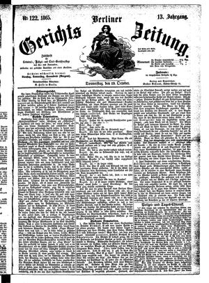 Berliner Gerichts-Zeitung vom 19.10.1865