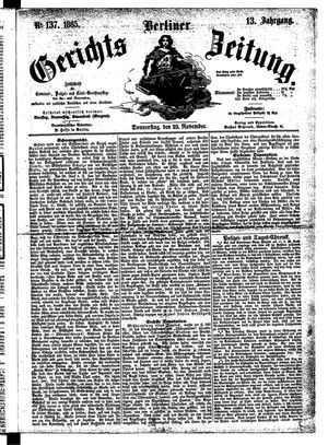Berliner Gerichts-Zeitung on Nov 23, 1865