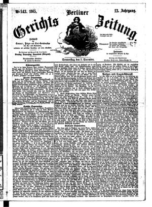 Berliner Gerichts-Zeitung vom 07.12.1865