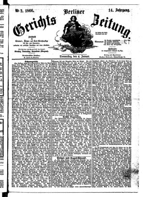 Berliner Gerichts-Zeitung vom 04.01.1866