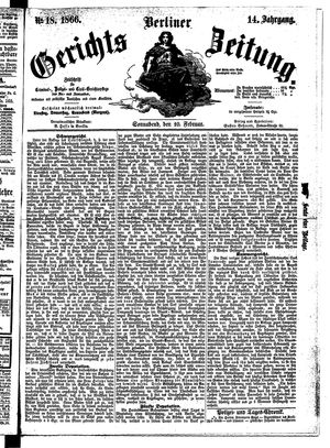 Berliner Gerichts-Zeitung vom 10.02.1866