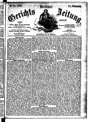 Berliner Gerichts-Zeitung vom 22.02.1866