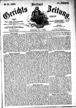 Berliner Gerichts-Zeitung vom 01.03.1866