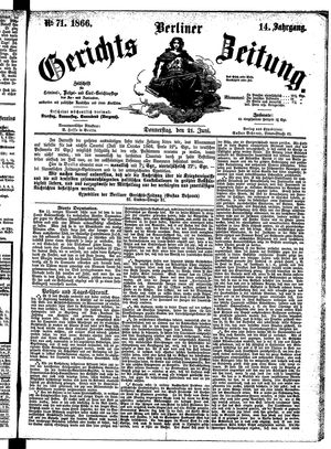 Berliner Gerichts-Zeitung vom 21.06.1866
