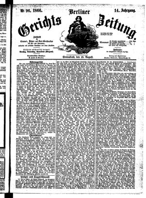 Berliner Gerichts-Zeitung on Aug 18, 1866