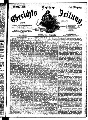 Berliner Gerichts-Zeitung vom 04.09.1866
