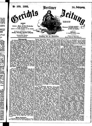 Berliner Gerichts-Zeitung vom 18.09.1866