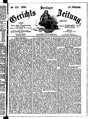 Berliner Gerichts-Zeitung vom 27.09.1866