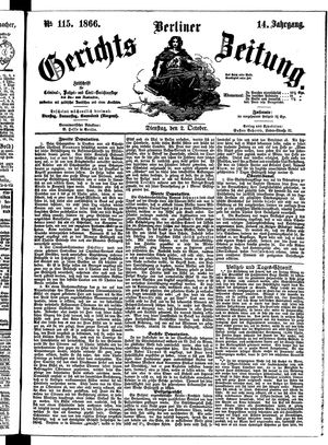 Berliner Gerichts-Zeitung vom 02.10.1866