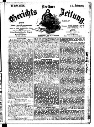 Berliner Gerichts-Zeitung vom 22.12.1866