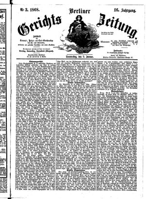 Berliner Gerichts-Zeitung vom 09.01.1868