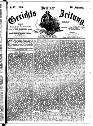 Berliner Gerichts-Zeitung vom 30.01.1868