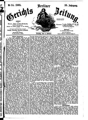 Berliner Gerichts-Zeitung vom 04.02.1868