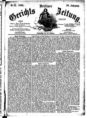 Berliner Gerichts-Zeitung vom 20.02.1868