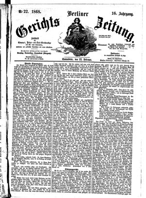 Berliner Gerichts-Zeitung on Feb 22, 1868