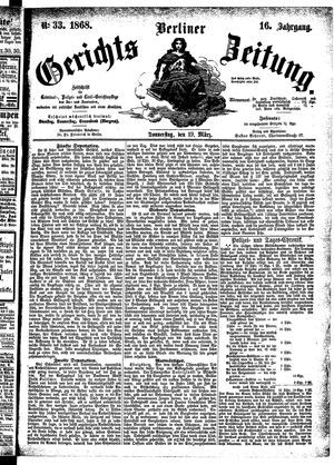 Berliner Gerichts-Zeitung vom 19.03.1868