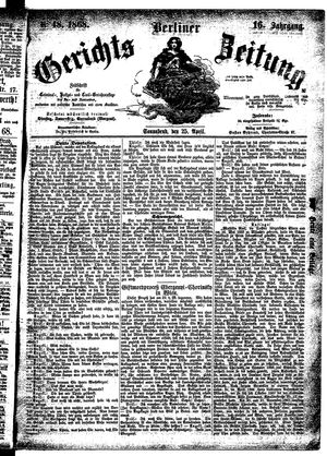 Berliner Gerichts-Zeitung vom 25.04.1868