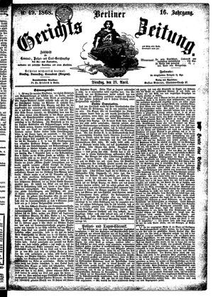 Berliner Gerichts-Zeitung vom 28.04.1868