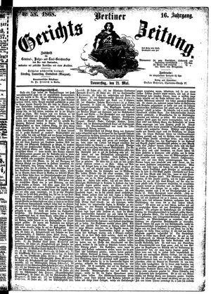 Berliner Gerichts-Zeitung on May 21, 1868