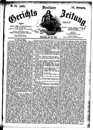 Berliner Gerichts-Zeitung vom 20.06.1868
