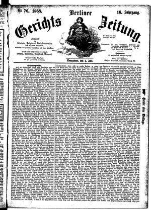Berliner Gerichts-Zeitung vom 04.07.1868