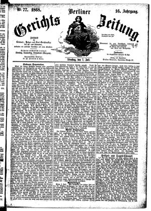 Berliner Gerichts-Zeitung vom 07.07.1868