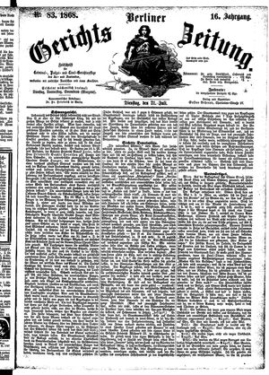 Berliner Gerichts-Zeitung vom 21.07.1868