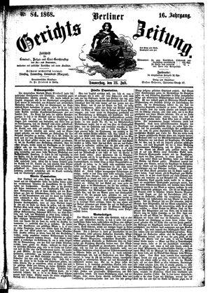 Berliner Gerichts-Zeitung on Jul 23, 1868