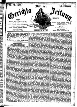 Berliner Gerichts-Zeitung vom 30.07.1868