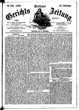 Berliner Gerichts-Zeitung vom 10.09.1868