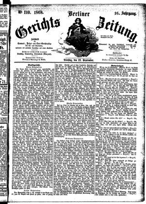 Berliner Gerichts-Zeitung vom 22.09.1868