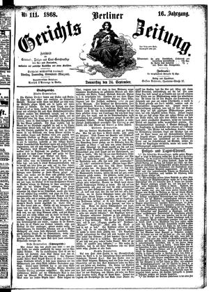 Berliner Gerichts-Zeitung on Sep 24, 1868