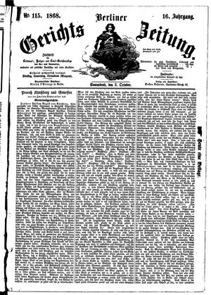 Berliner Gerichts-Zeitung on Oct 3, 1868