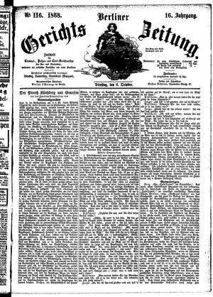 Berliner Gerichts-Zeitung vom 06.10.1868