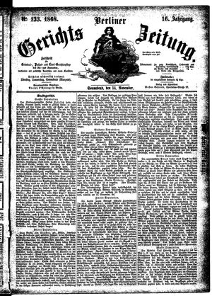Berliner Gerichts-Zeitung vom 14.11.1868