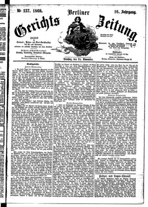 Berliner Gerichts-Zeitung on Nov 24, 1868