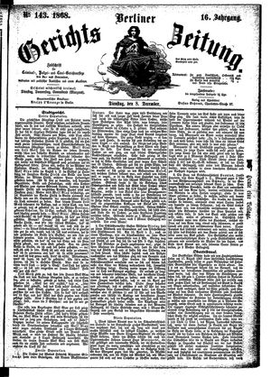 Berliner Gerichts-Zeitung vom 08.12.1868