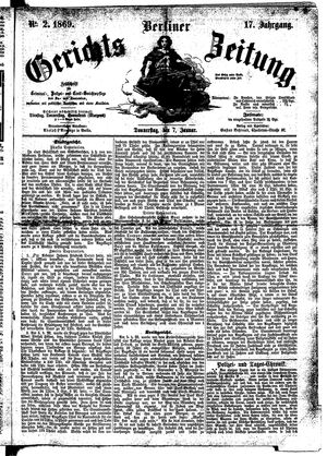 Berliner Gerichts-Zeitung vom 07.01.1869