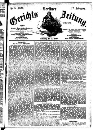 Berliner Gerichts-Zeitung vom 14.01.1869