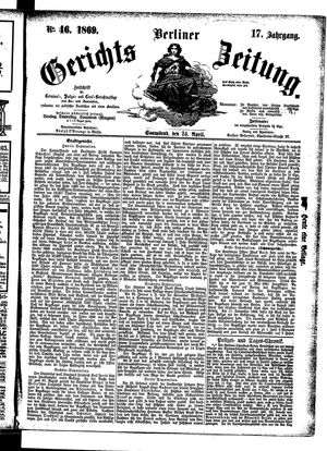 Berliner Gerichts-Zeitung vom 24.04.1869