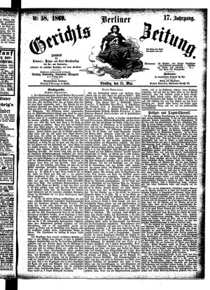 Berliner Gerichts-Zeitung vom 25.05.1869