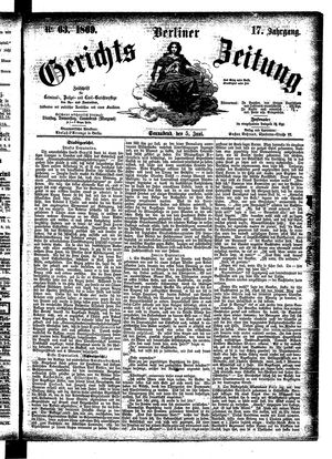 Berliner Gerichts-Zeitung vom 05.06.1869