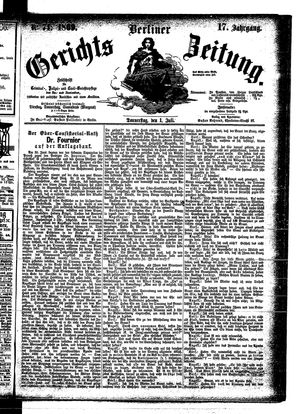 Berliner Gerichts-Zeitung vom 01.07.1869