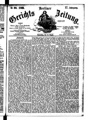 Berliner Gerichts-Zeitung vom 12.08.1869