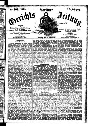 Berliner Gerichts-Zeitung on Sep 14, 1869
