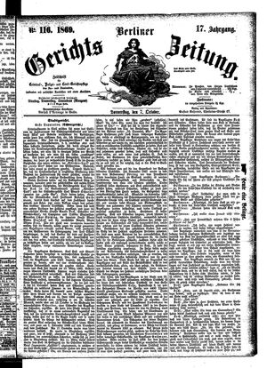 Berliner Gerichts-Zeitung on Oct 7, 1869