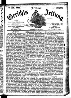 Berliner Gerichts-Zeitung vom 14.10.1869