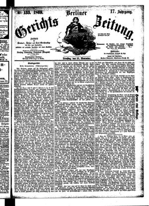 Berliner Gerichts-Zeitung vom 16.11.1869