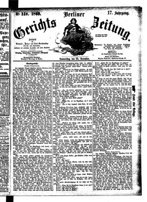 Berliner Gerichts-Zeitung vom 23.12.1869
