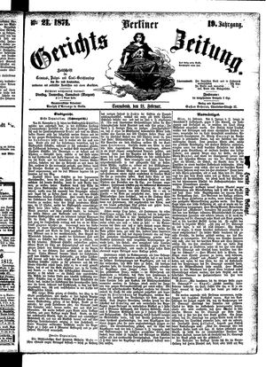 Berliner Gerichts-Zeitung vom 18.02.1871